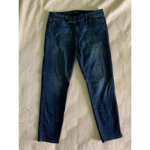 Skinny crop dark wash jeans